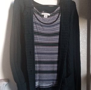 Long, Green, Button Cardogan Sweater with Hoodie